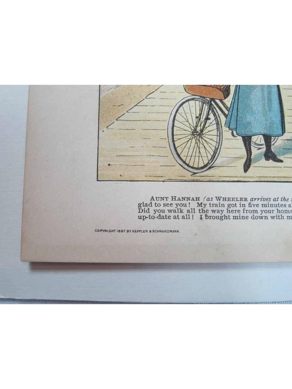 Antique 1897 Puck Magazine Bicycle Cartoon 
